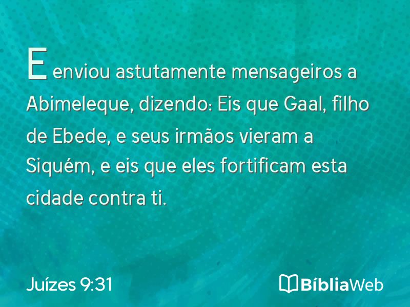 Juízes 9:31 em imagem para compartilhar