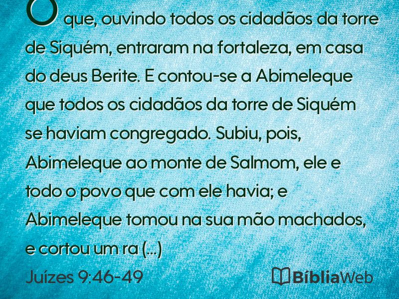 Juízes 9:46-49 em imagem para compartilhar