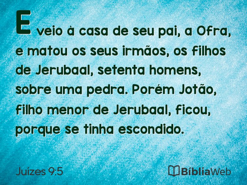 Juízes 9:5 em imagem para compartilhar