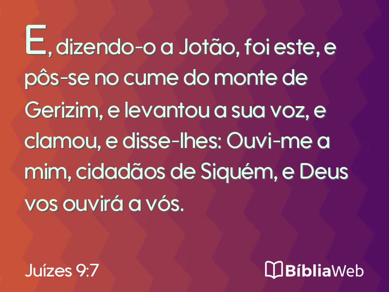 Juízes 9:7 em imagem para compartilhar