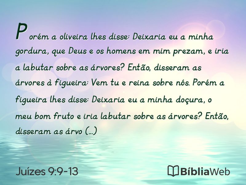 Juízes 9:9-13 em imagem para compartilhar