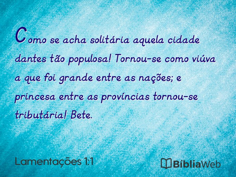 Lamentações 1:1 em imagem para compartilhar