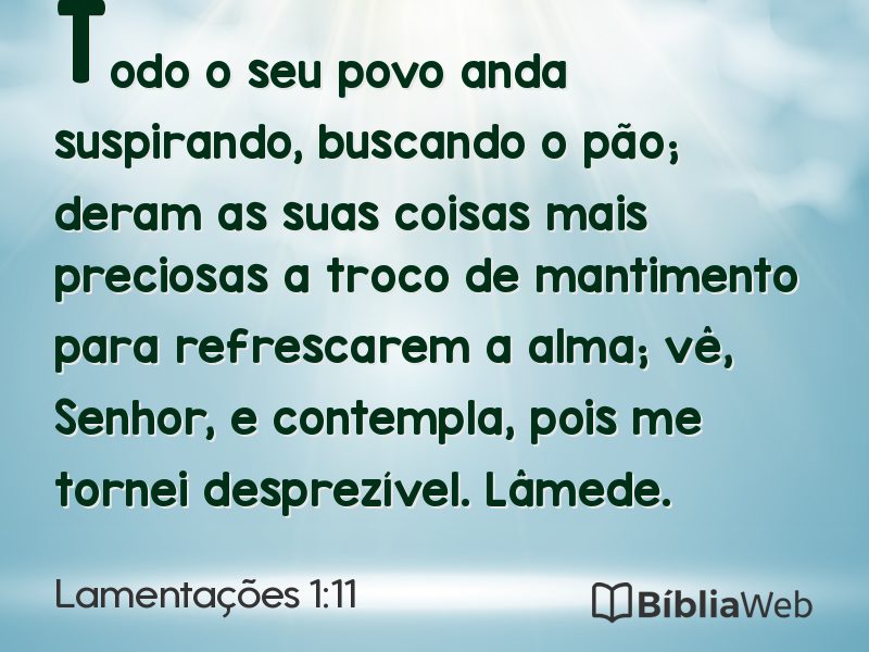Lamentações 1:11 em imagem para compartilhar