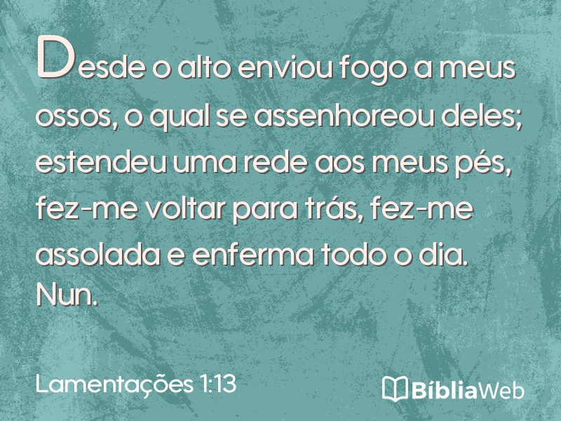 Lamentações 1:13 em imagem para compartilhar