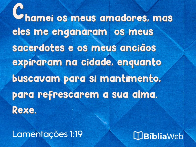 Lamentações 1:19 em imagem para compartilhar