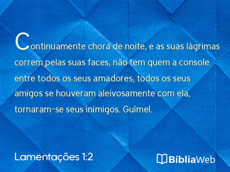 Lamentações 1:2 em imagem para compartilhar