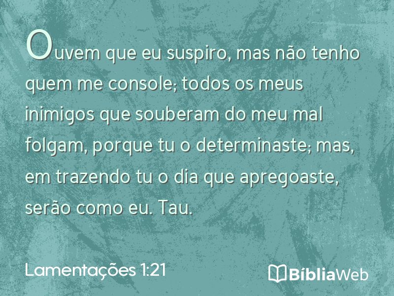 Lamentações 1:21 em imagem para compartilhar