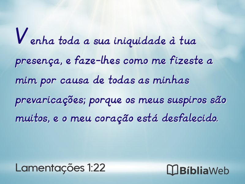 Lamentações 1:22 em imagem para compartilhar
