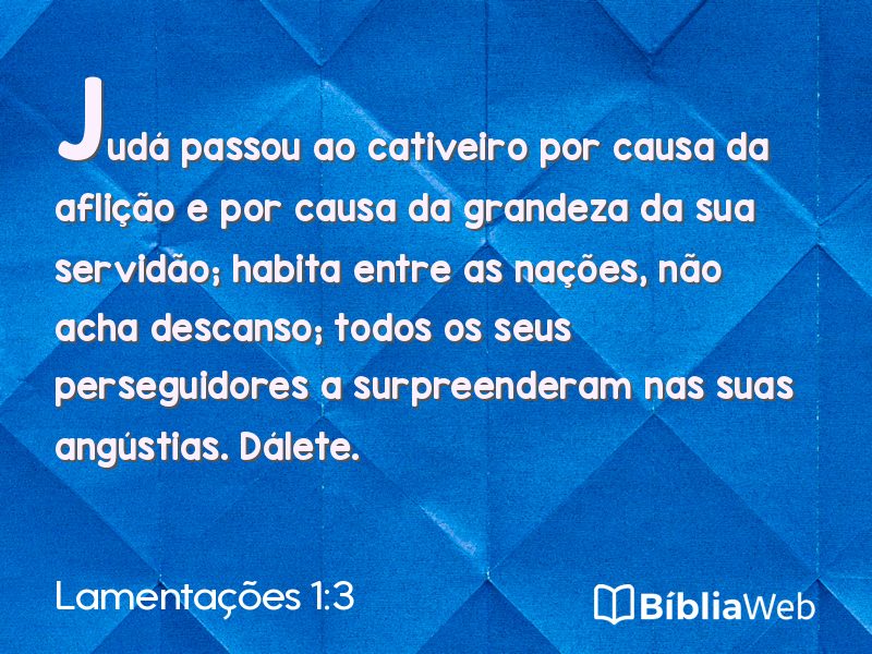 Lamentações 1:3 em imagem para compartilhar