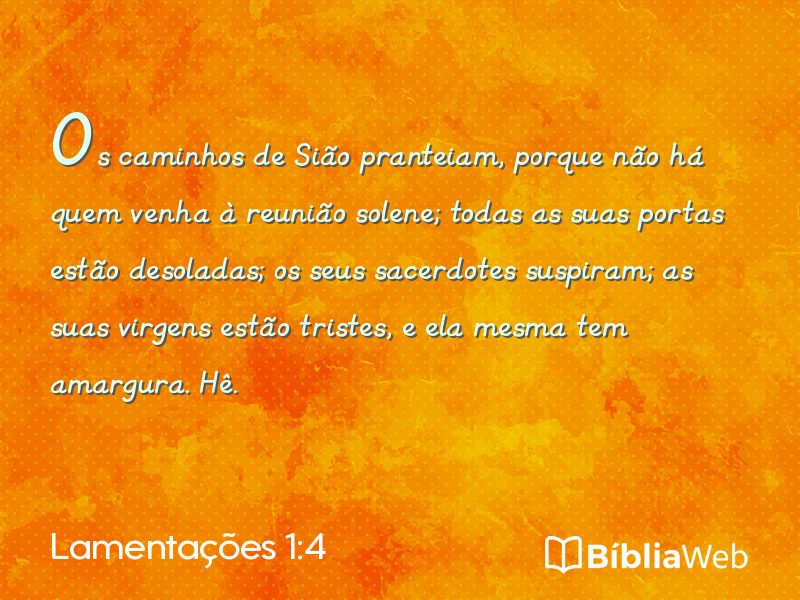 Lamentações 1:4 em imagem para compartilhar