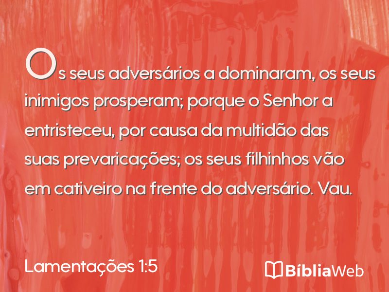 Lamentações 1:5 em imagem para compartilhar