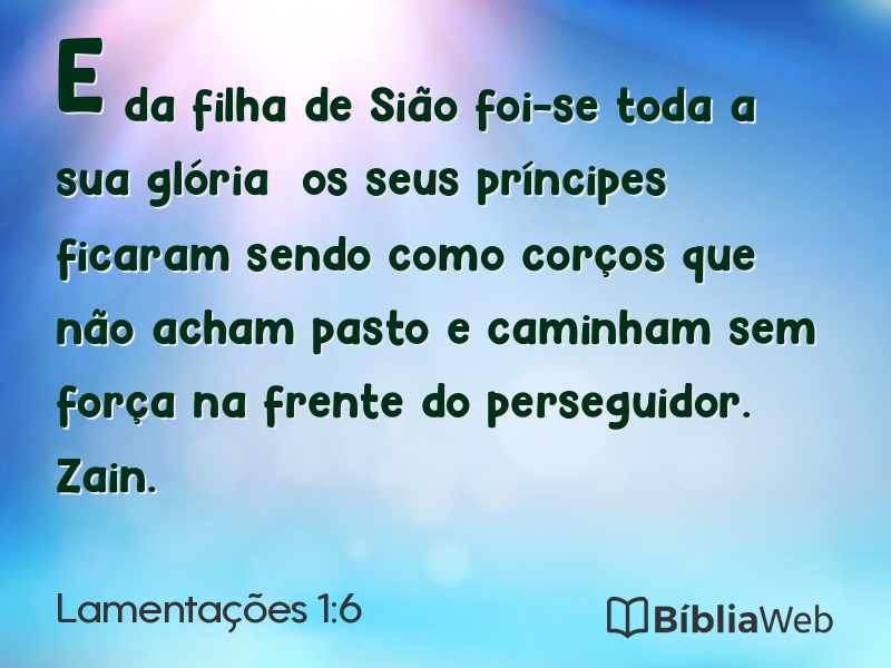 Lamentações 1:6 em imagem para compartilhar