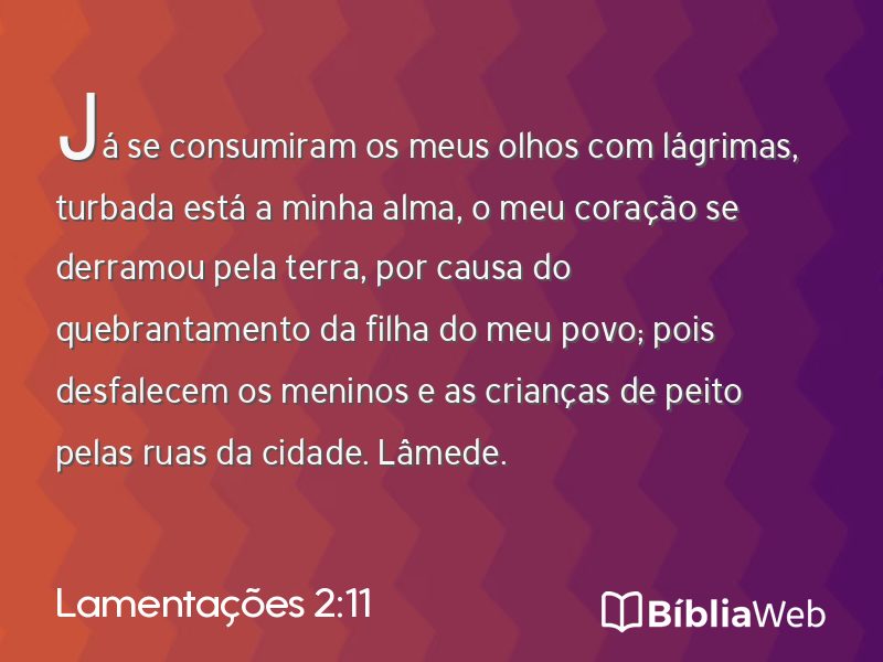 Lamentações 2:11 em imagem para compartilhar