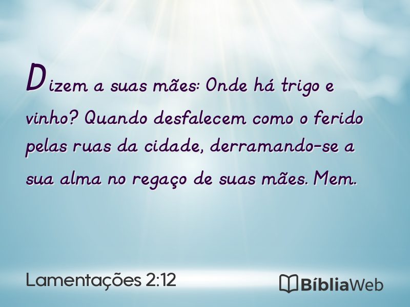 Lamentações 2:12 em imagem para compartilhar