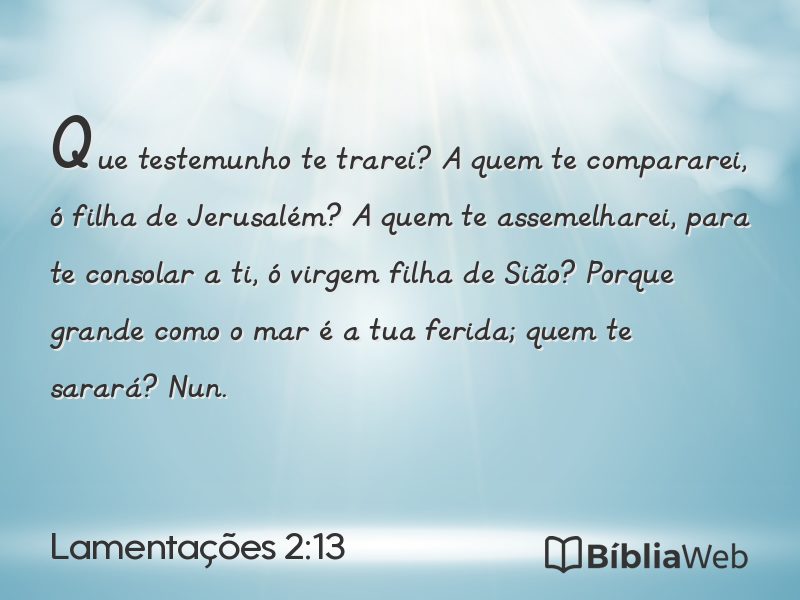 Lamentações 2:13 em imagem para compartilhar