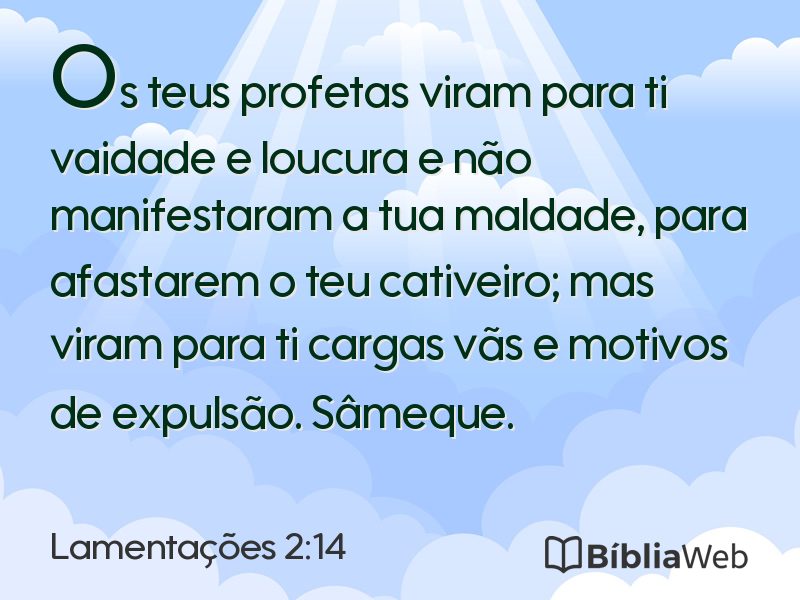 Lamentações 2:14 em imagem para compartilhar