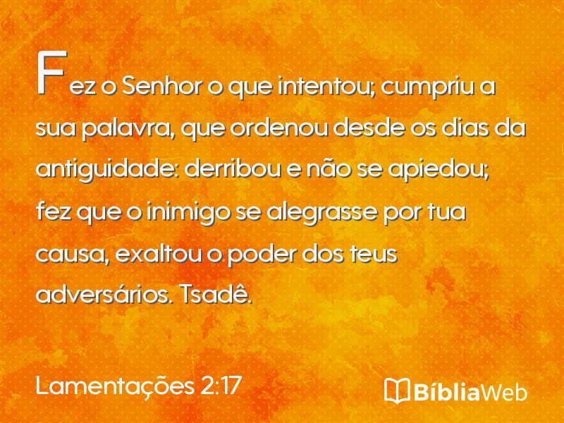 Lamentações 2:17 em imagem para compartilhar