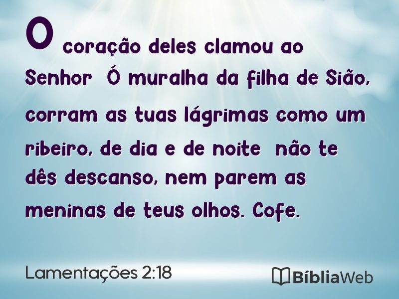 Lamentações 2:18 em imagem para compartilhar