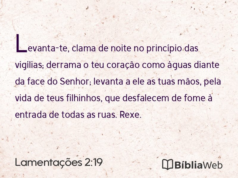 Lamentações 2:19 em imagem para compartilhar