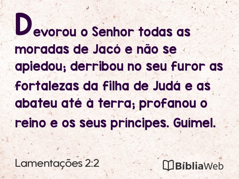 Lamentações 2:2 em imagem para compartilhar