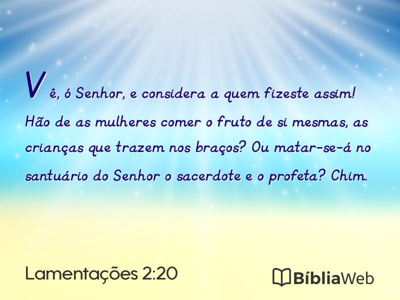 Lamentações 2:20 em imagem para compartilhar