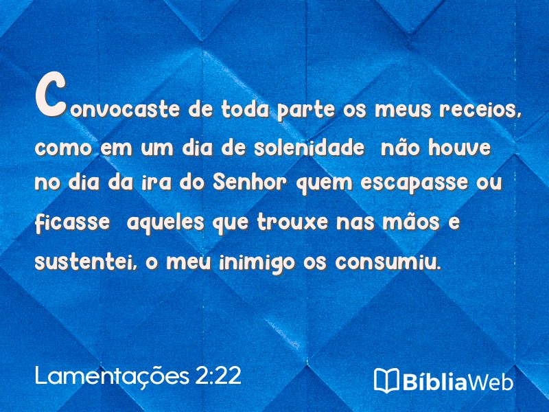 Lamentações 2:22 em imagem para compartilhar