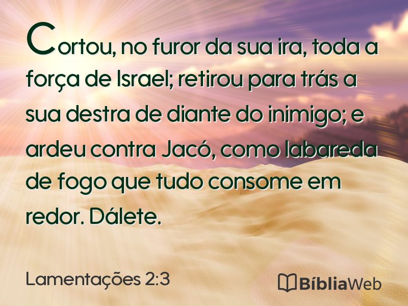 Lamentações 2:3 em imagem para compartilhar