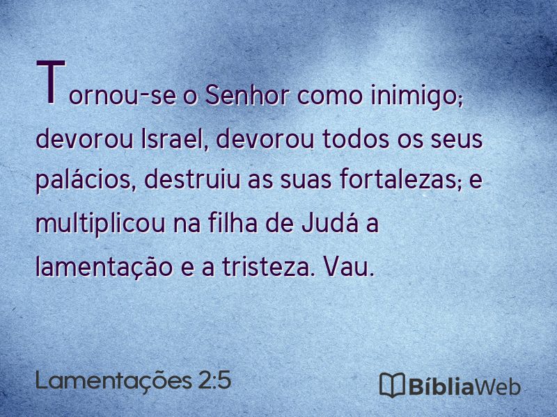 Lamentações 2:5 em imagem para compartilhar