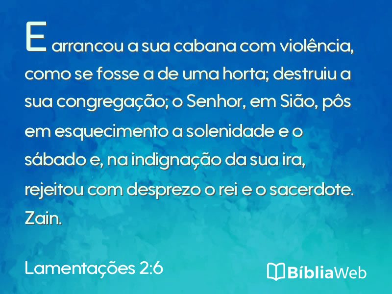 Lamentações 2:6 em imagem para compartilhar