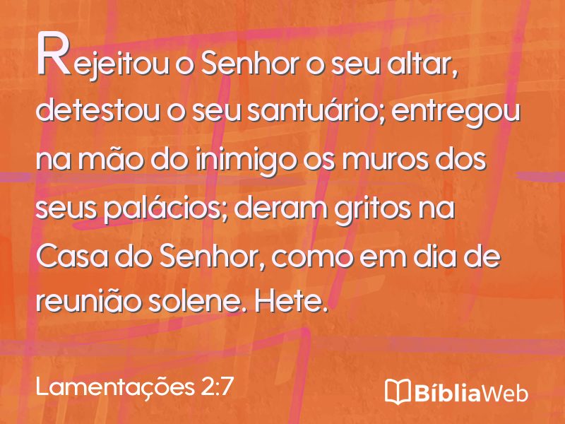 Lamentações 2:7 em imagem para compartilhar