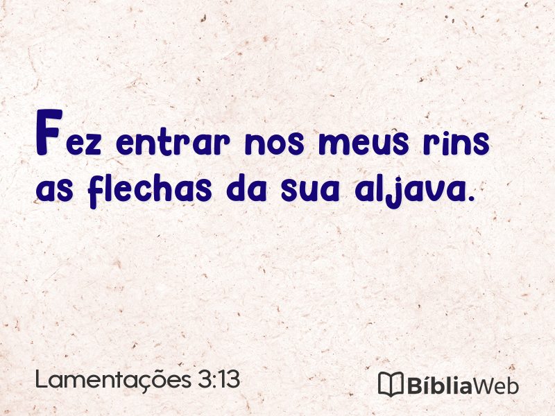 Lamentações 3:13 em imagem para compartilhar