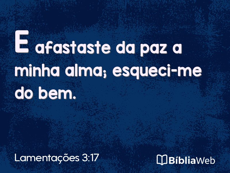 Lamentações 3:17 em imagem para compartilhar