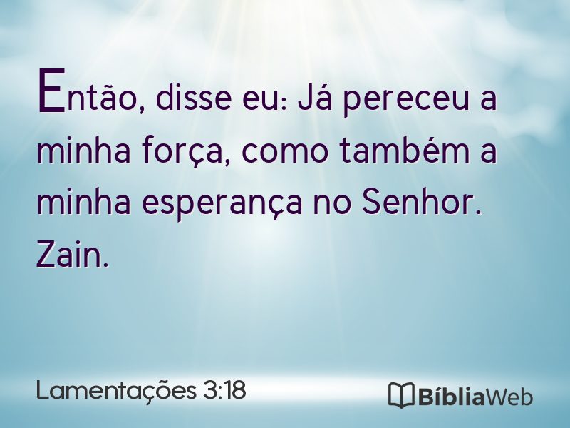 Lamentações 3:18 em imagem para compartilhar