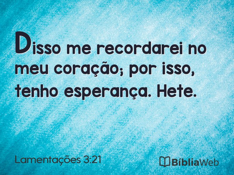 Lamentações 3:21 em imagem para compartilhar