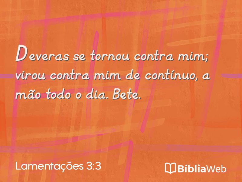 Lamentações 3:3 em imagem para compartilhar