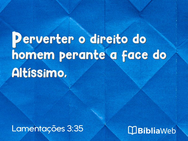 Lamentações 3:35 em imagem para compartilhar