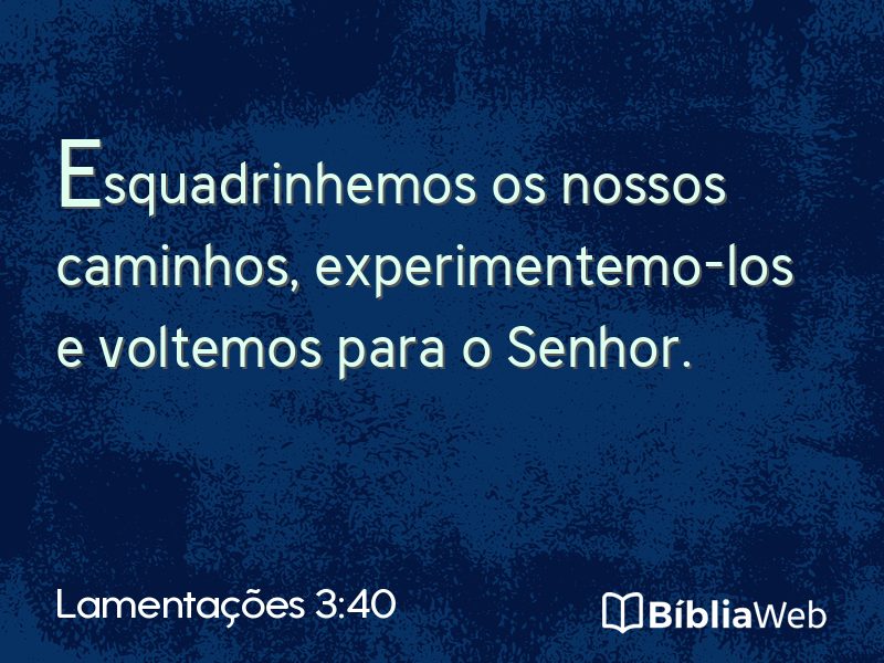 Lamentações 3:40 em imagem para compartilhar