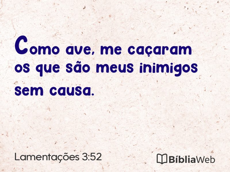 Lamentações 3:52 em imagem para compartilhar