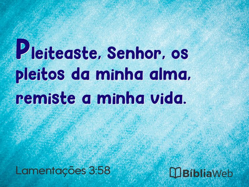 Lamentações 3:58 em imagem para compartilhar