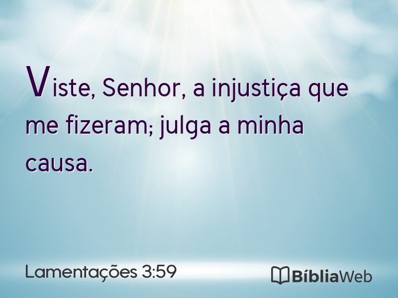 Lamentações 3:59 em imagem para compartilhar