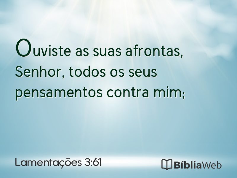 Lamentações 3:61 em imagem para compartilhar