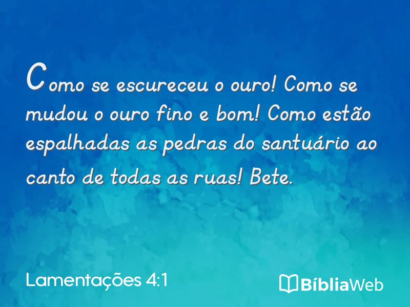 Lamentações 4:1 em imagem para compartilhar