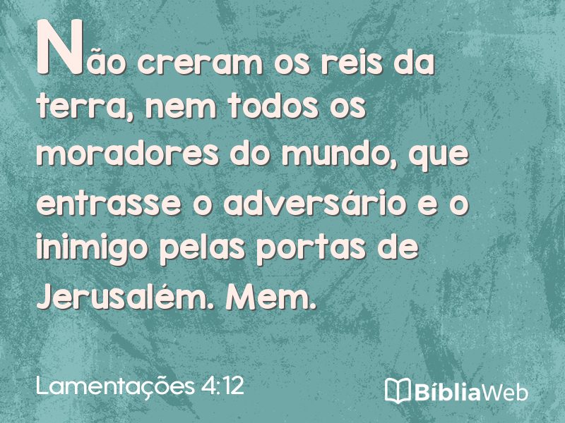 Lamentações 4:12 em imagem para compartilhar