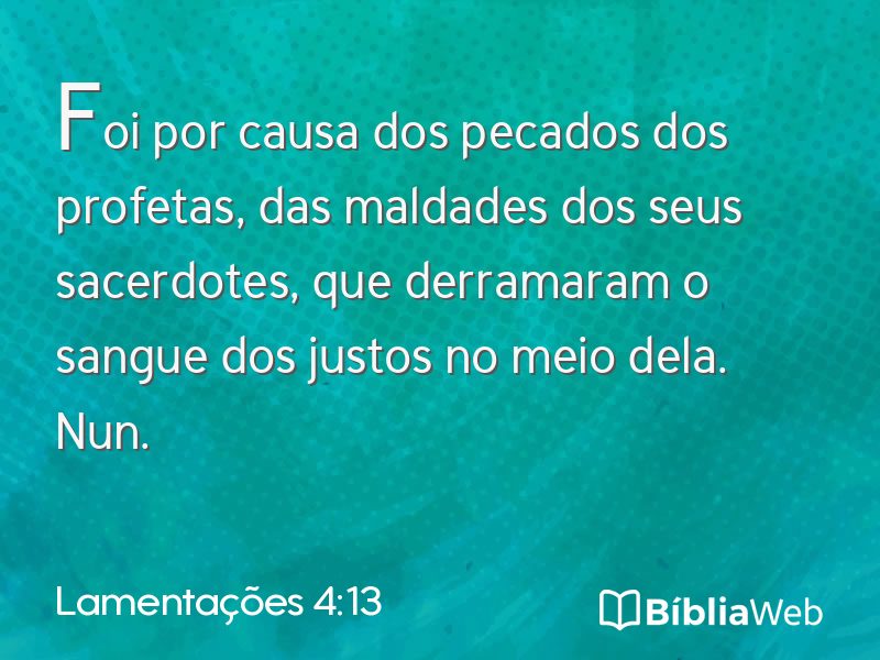 Lamentações 4:13 em imagem para compartilhar