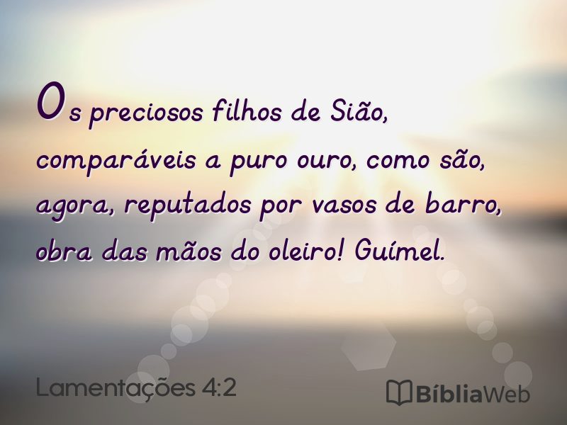 Lamentações 4:2 em imagem para compartilhar