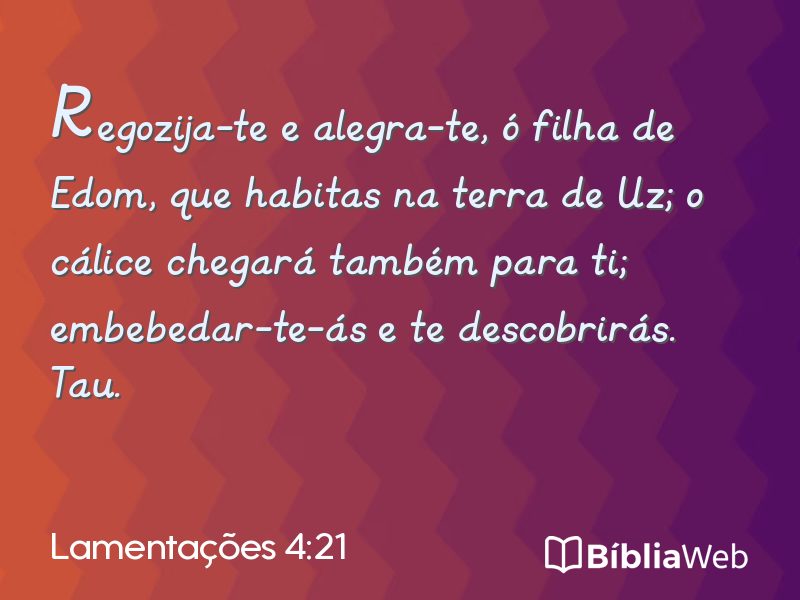 Lamentações 4:21 em imagem para compartilhar