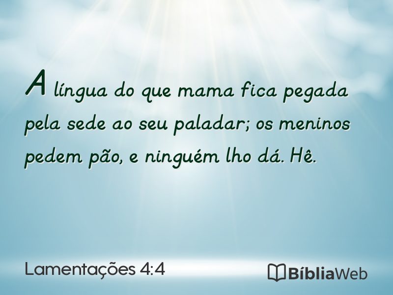Lamentações 4:4 em imagem para compartilhar