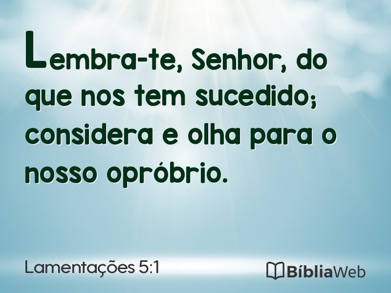 Lamentações 5:1 em imagem para compartilhar