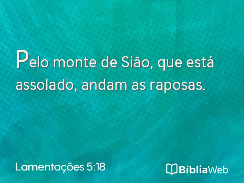 Lamentações 5:18 em imagem para compartilhar