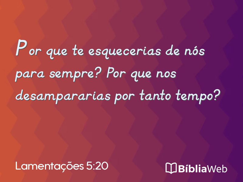 Lamentações 5:20 em imagem para compartilhar